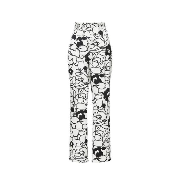 Ronny Kobo x RTR Black Floral Printed Trousers Size 8 with Small Stain & Snag